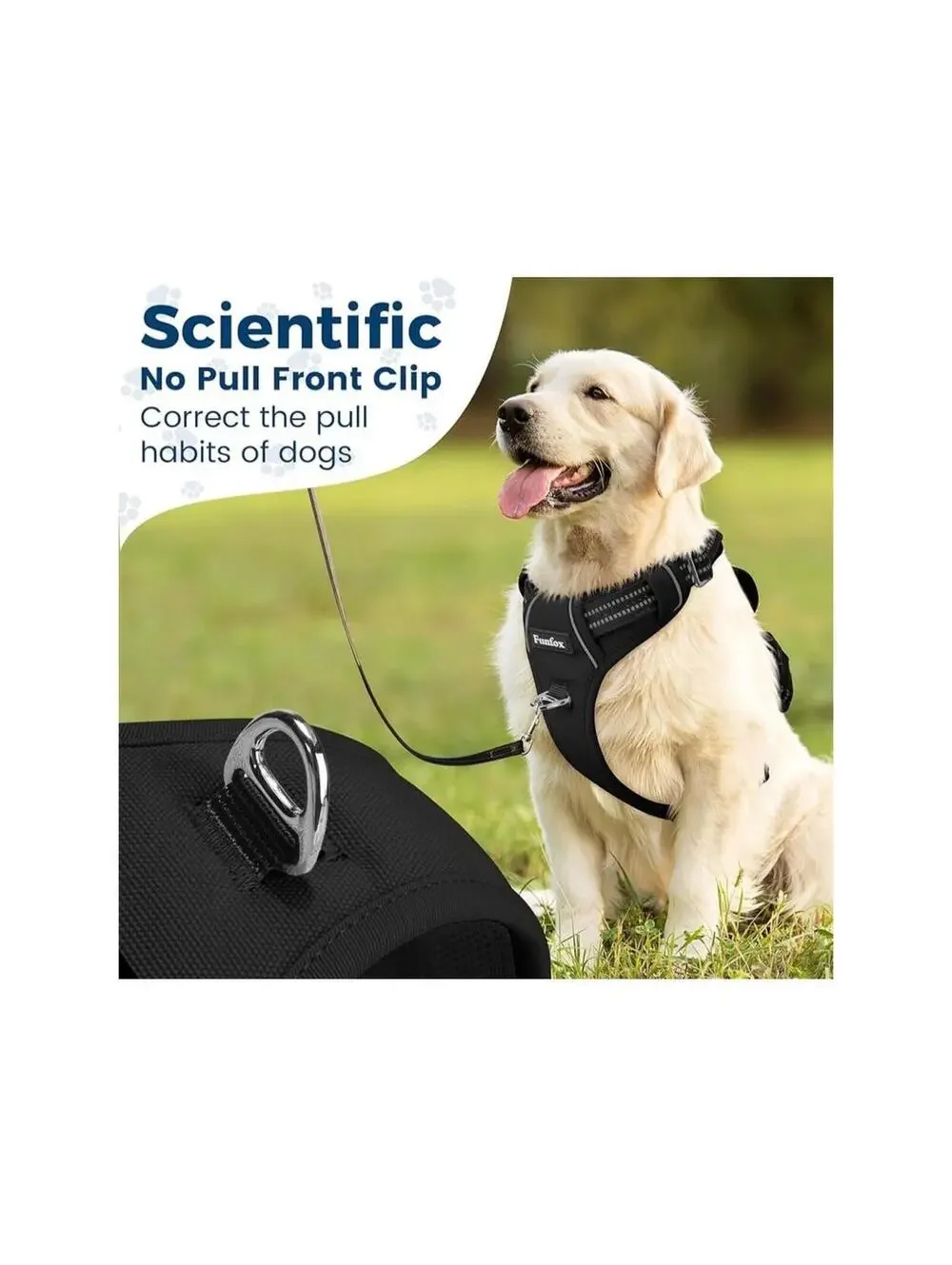 Funfox Dog Harness No Pull, Adjustable Pet Vest Harness Size Medium NEW